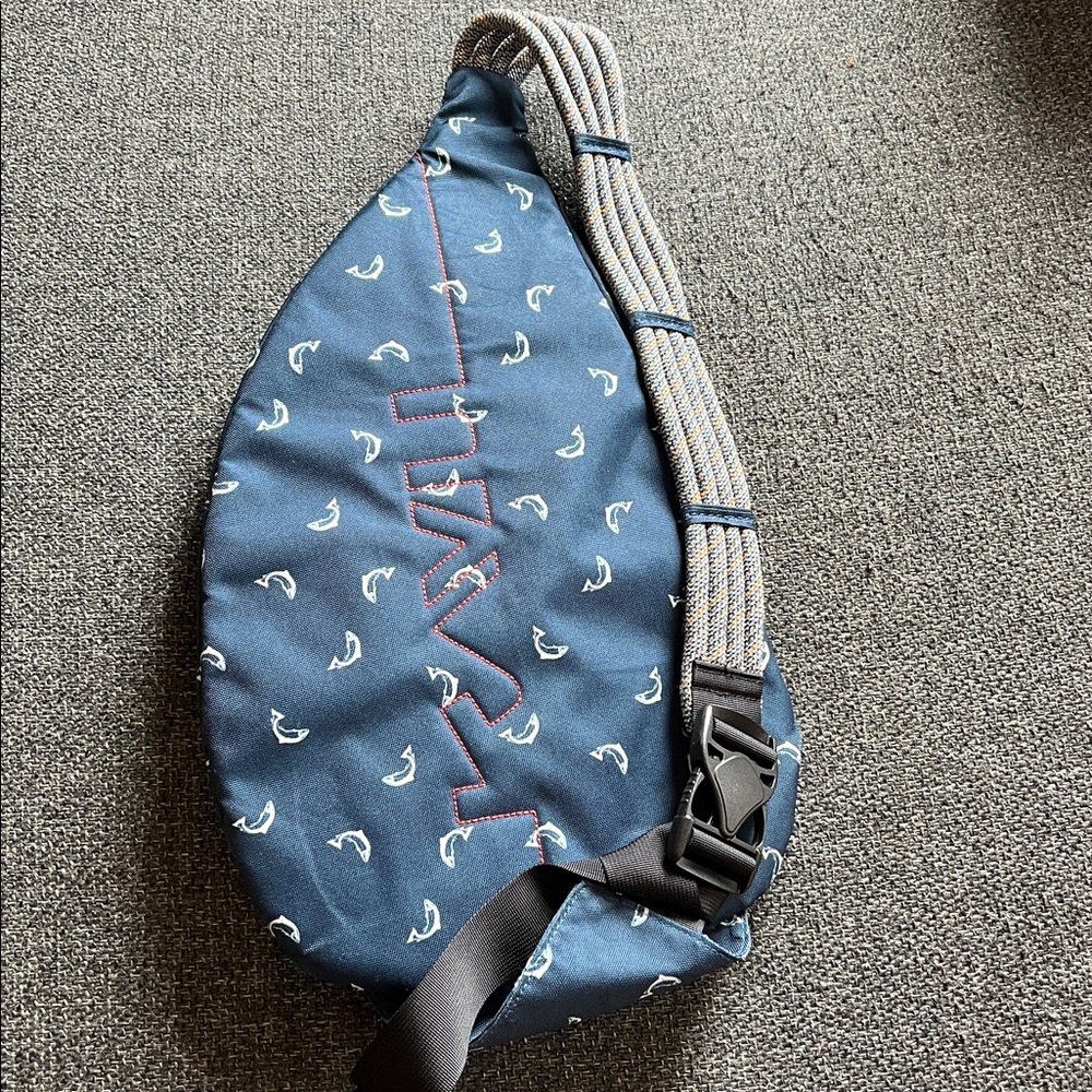 KAVU Navy Sling Backpack with White Accents - Picture 2 of 3